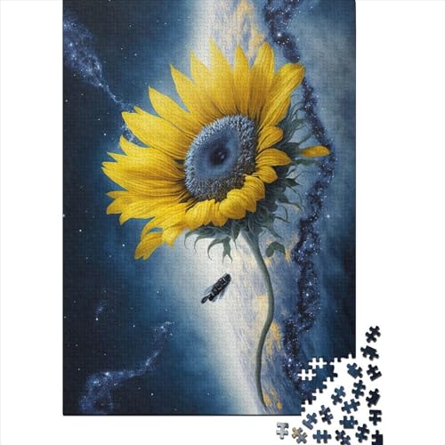 Universum-Sonnenblume für Erwachsene, schwierige Puzzles, Kunst-Puzzles für Erwachsene, 1000 Teile, Spielspielzeug für Erwachsene, Familienpuzzle, Geschenk, 29,53 x 19,69 Zoll