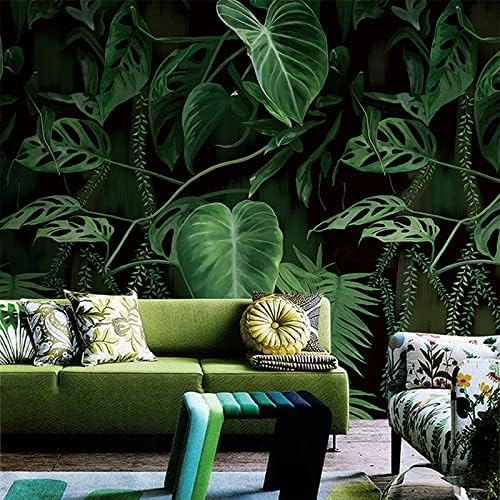 XLMING Vintage Botanical Waldgebiet Palm Bananenblatt 3D Tapete Home Dekoration Wohnzimmer Sofa Schlafzimmer Tv Hintergrund Wand-400cm×280cm