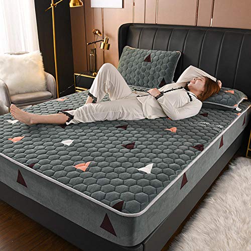 YIHANSS Spannbettlaken mit extra tiefen Taschen, Kingsize, Flanell-Spannbettlaken mit Gummizug, warmes Bettlaken aus Korallenfleece für Schlafzimmer und Wohnungen für Erwachsene, L 180–220 cm