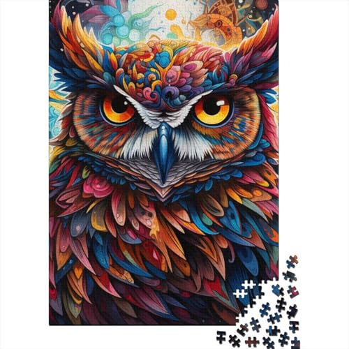 Fantasy Art Eulen-Puzzles, Puzzles für Erwachsene und Teenager, Kunst-Puzzles für Erwachsene, 1000 Teile, Holzpuzzles für Erwachsene und Teenager 29,53x19,69 Zoll