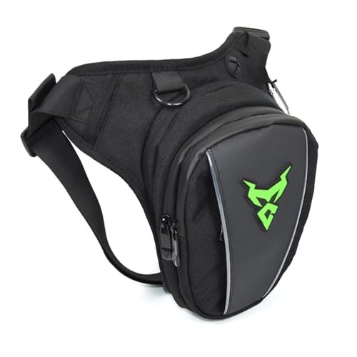 Motorrad Beintasche wasserdichte Motorrad Taille Tasche Drop Bein Tasche Outdoor Casual Moto Tasche Fanny Pack Motorrad Hard Shell Hüfte Gürtel Rucksack Motorrad Tasche Bein(Green)