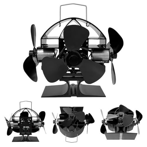 Lyricalist Holzofenventilator,Herdventilator - Leiser Betrieb, nicht elektrischer Kaminventilator, drückender Luftstrom, wärmebetriebener Holzofenventilator für Holzofen/Pellet/Holzscheit