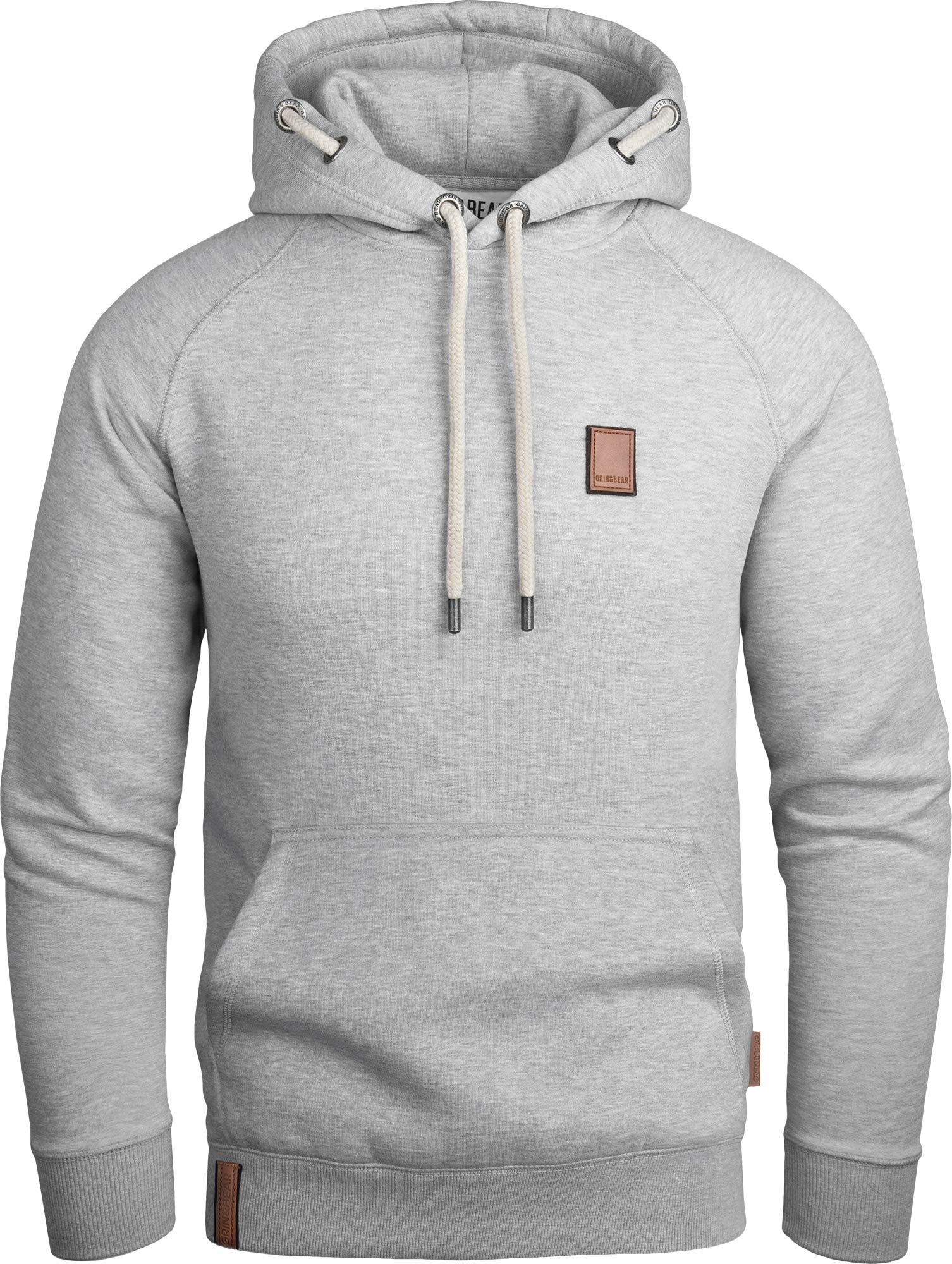 Grin&Bear Hoodie Herren Sweatshirt GEC484 Grau Meliert S