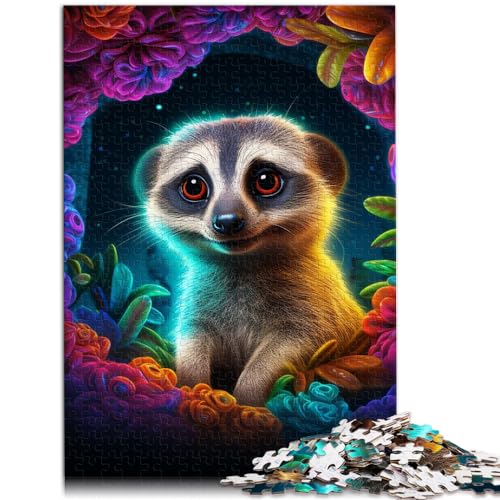 Puzzle, Lernspiele, Psychedelisches Tier, Lemur, Puzzle für Erwachsene, 1000 Teile, Holzpuzzle, einzigartige Heimdekoration und Geschenke, 1000 Teile (50 x 75 cm)