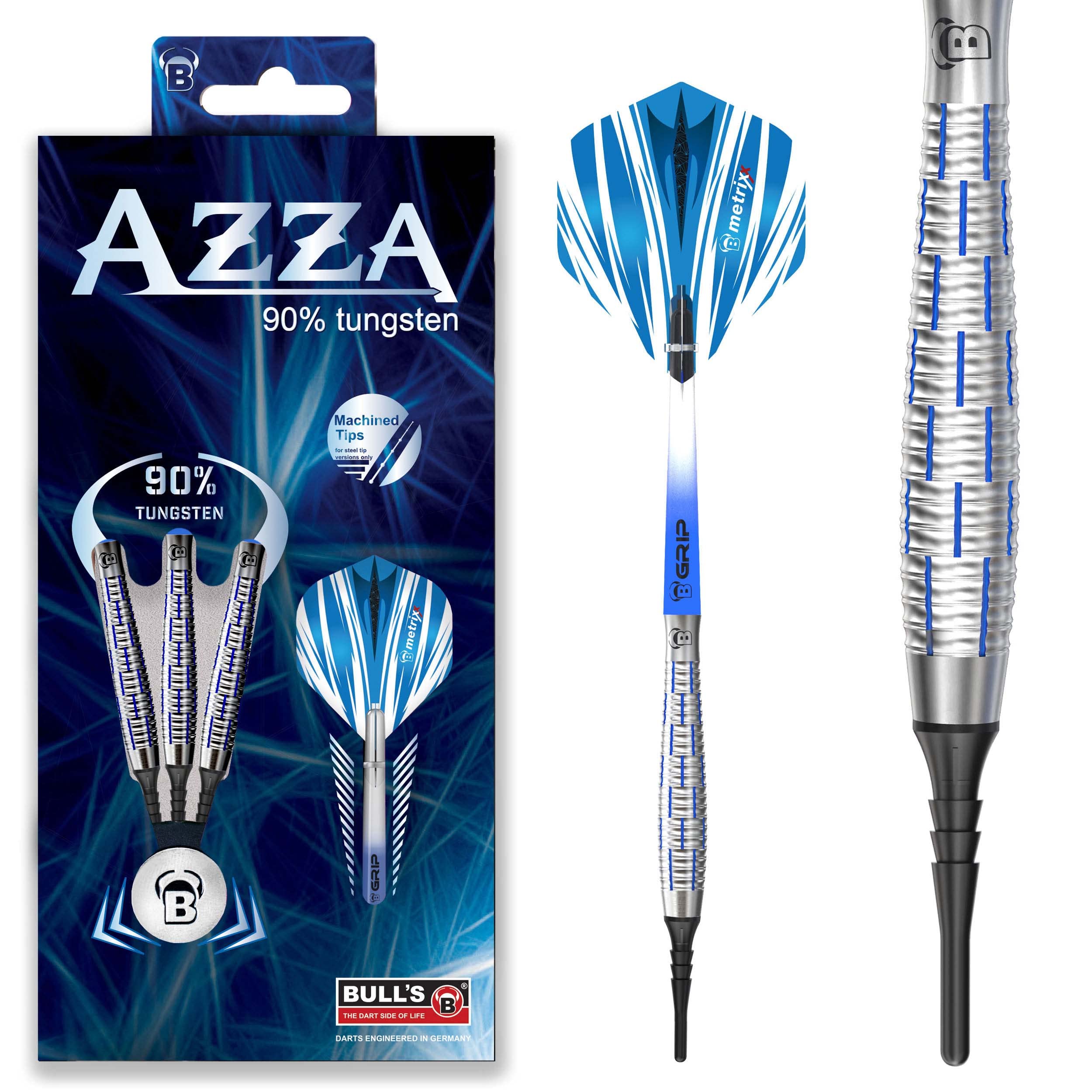 BULL'S Azza Dart, Silber/Blau, 18 g