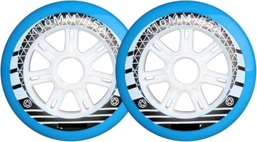 BFVAKBKYT Rollschuh-Räder, Ersatz-Skate-Rollen, 2er-Pack Inline-Skate-Rollen 85A 110MM,(Blue)