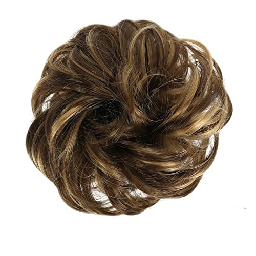 Haarknoten Lockiges gewelltes Haargummi-Donut-Chignon-Haarteil for Frauen, unordentlicher Dutt, Haarverlängerungen, synthetischer Haarknoten, elastisches Band, Haargummis, Hochsteckfrisur, Pferdeschwa