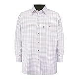 Walker & Hawkes - Herren Langarmshirt im Country-Stil - 100% Baumwolle - kariert - Blau - M (42'')