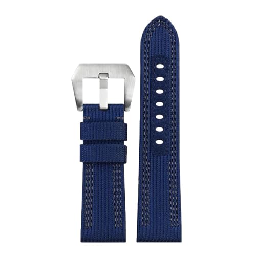 SpaRcz Armband Canvas Nylon Uhrenarmband atmungsaktiv mit Nadelschnalle Zubehör für Herren 24mm/26mm, Farbe 7, 26mm