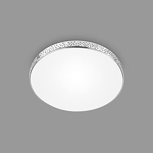 Briloner Leuchten - LED Bad Deckenleuchte Glitzereffekt, IP44 LED Badezimmerlampe, neutralweißes Licht, Chrom, 285x65 mm (DxH)