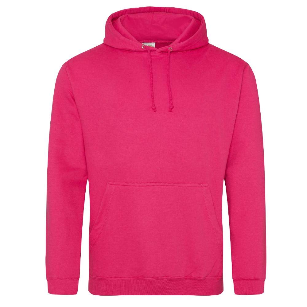 Just Hoods - Unisex College Hoodie/Hot Pink, 3XL