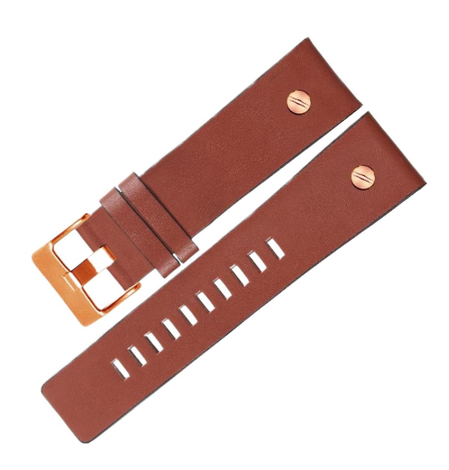 SpaRcz Echtes Leder-Uhrenarmband mit Dornschließe, Herrenuhr-Zubehör, 22-34mm, Farbe 6, 24mm