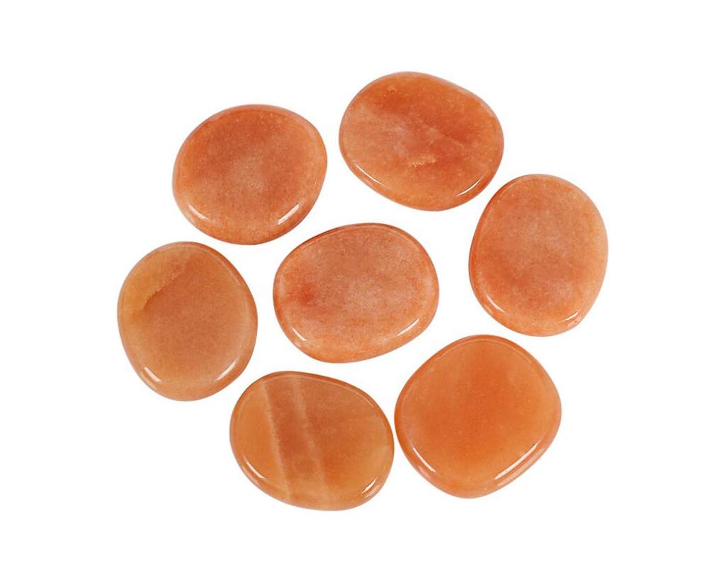 Natürlicher Kristall rau 7-teiliges Set mit natürlichen Massagesteinen for professionelles Spa oder Heim-Spa, glatte und natürliche Massagesteine (Color : Red Agate)