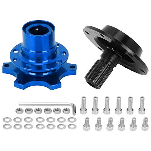 Lenkrad-Schnellverschluss-Kit, Universal-Schnellverschluss-Adapter Snap Off Boss Kit mit 6-Loch-Lenkradnabe(Blau)