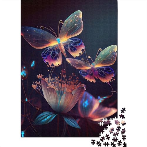 Puzzle für Erwachsene mit 1000 Teilen, Schmetterling, buntes Holzpuzzle, Puzzle für Erwachsene und Teenager, Weihnachts- und Geburtstagsgeschenk für Erwachsene und Teenager, 75 x 50 cm