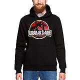 Unbekannt Jurassic Park Herren Hoodie Movie Logo mit Kapuze schwarz - M