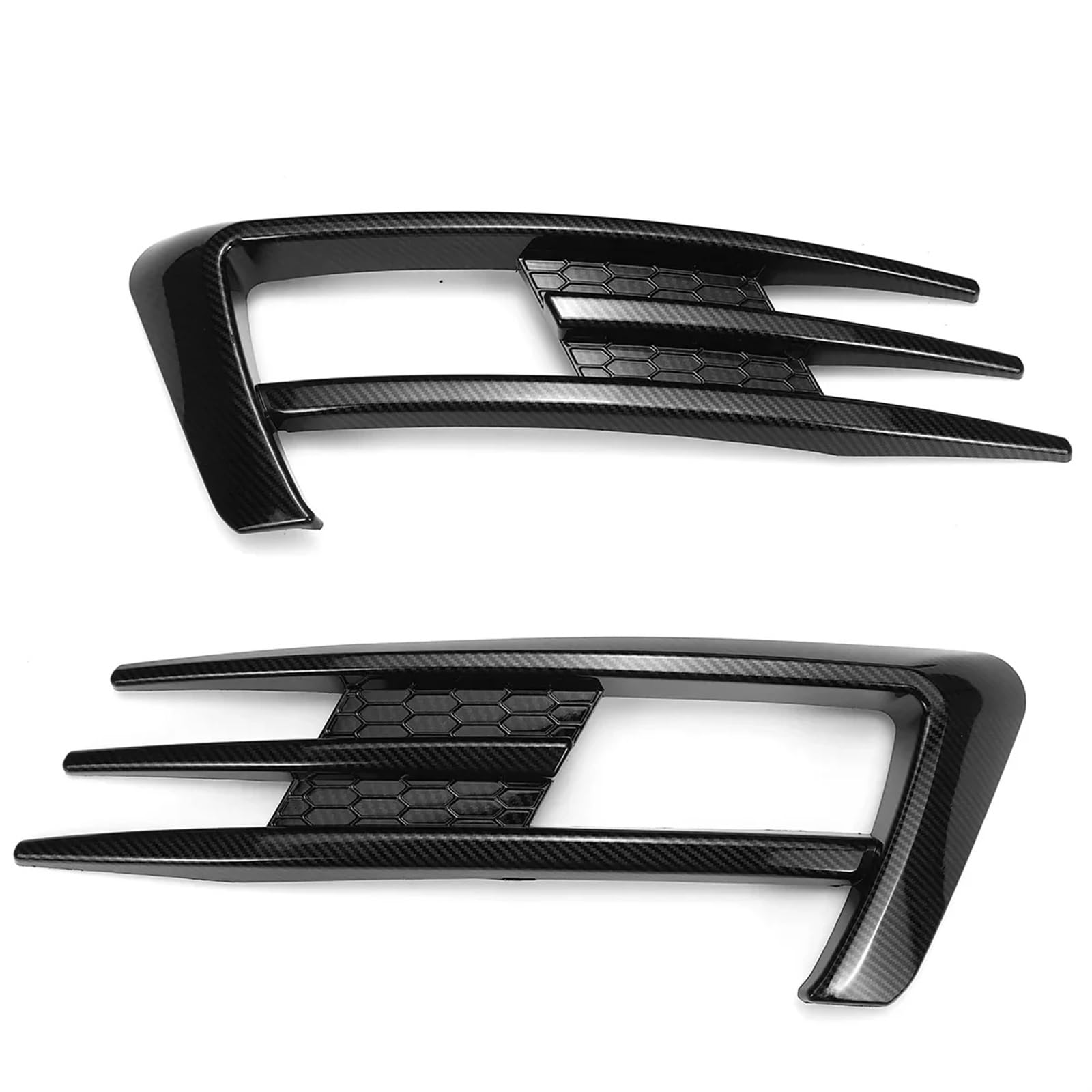 Frontgrills Für VW Für Golf 7 MK7 2014-2017 Nebelscheinwerfer Augenbraue Messer Dekorieren ABS Auto Stoßfänger Vorne Nebelscheinwerfer Kühlergrill Abdeckung Trim Front Bumper Grille(Carbon Fiber)