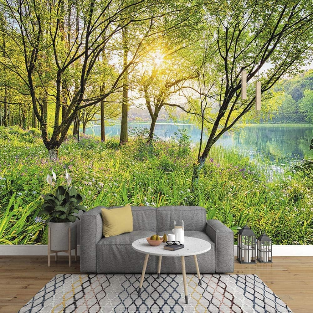 Grüne Wälder Flüsse Natur 3D Tapete Poster Restaurant Schlafzimmer Wohnzimmer Sofa TV Dekorative Wand-150cm×105cm