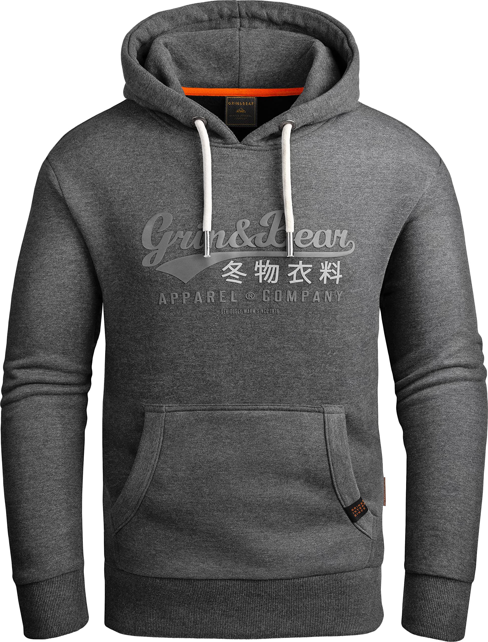 Grin&Bear Hoodie Herren Sweatshirt GEC704 Anthrazit S