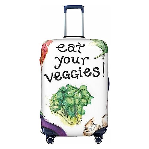 Miniks Eat Your Veggies Reisegepäckabdeckung, robuster Koffer-Schutz, passend für 45,7 - 81,3 cm große Gepäckstücke, Größe XL, Schwarz, X-Large