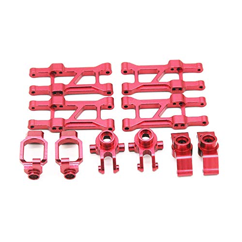 Qhpnunhq für BG1506 BG1507 BG1508 BG1513 BG1518 1/12 RC Auto Metall Upgrade ZubehöR Set Lenken Becher Arm DIY Teile Kit, Rot