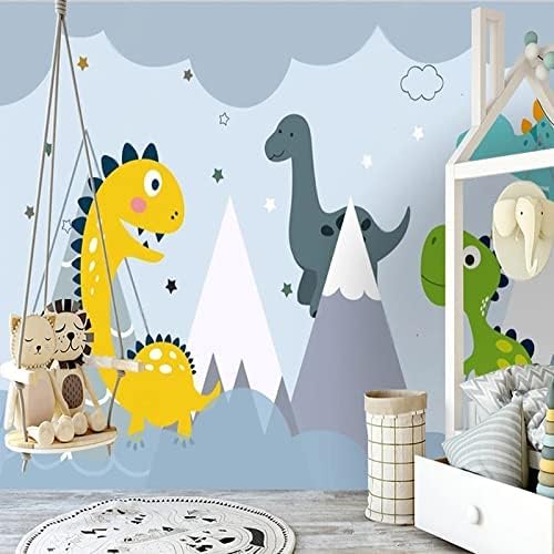 XLMING Handbemaltes Cartoon-Dinosaurier-Kinderzimmer 3D Tapete Home Dekoration Wohnzimmer Sofa Schlafzimmer Tv Hintergrund Wand-200cm×140cm