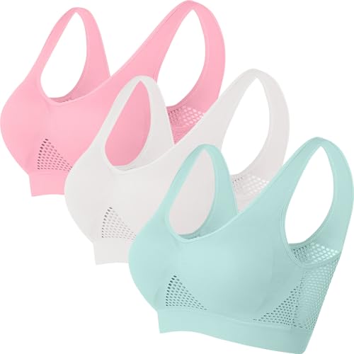 3er-Pack Sport BH Damen Ohne Buegel Push up Yoga Sports BH Klassische Bustier Soft Bequemer Bralette Fitness Dessous Crop Top für Alltag Fitness Sport Outdoor