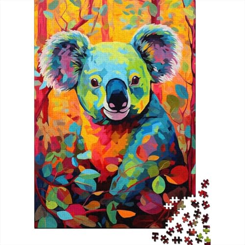 Graffiti-Koala-Puzzle aus Holz, Puzzle für Erwachsene und Jugendliche, 1000 Teile, Premium-Puzzle, Lernpuzzle, 75 x 50 cm