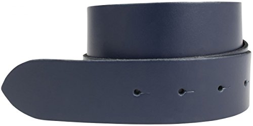 BELTINGER Wechselgürtel aus 100% echtem Leder ohne Schnalle 4 cm | Druckknopf-Gürtel für Damen Herren 40mm | Spaltleder-Gürtel 4cm | Marine 120cm