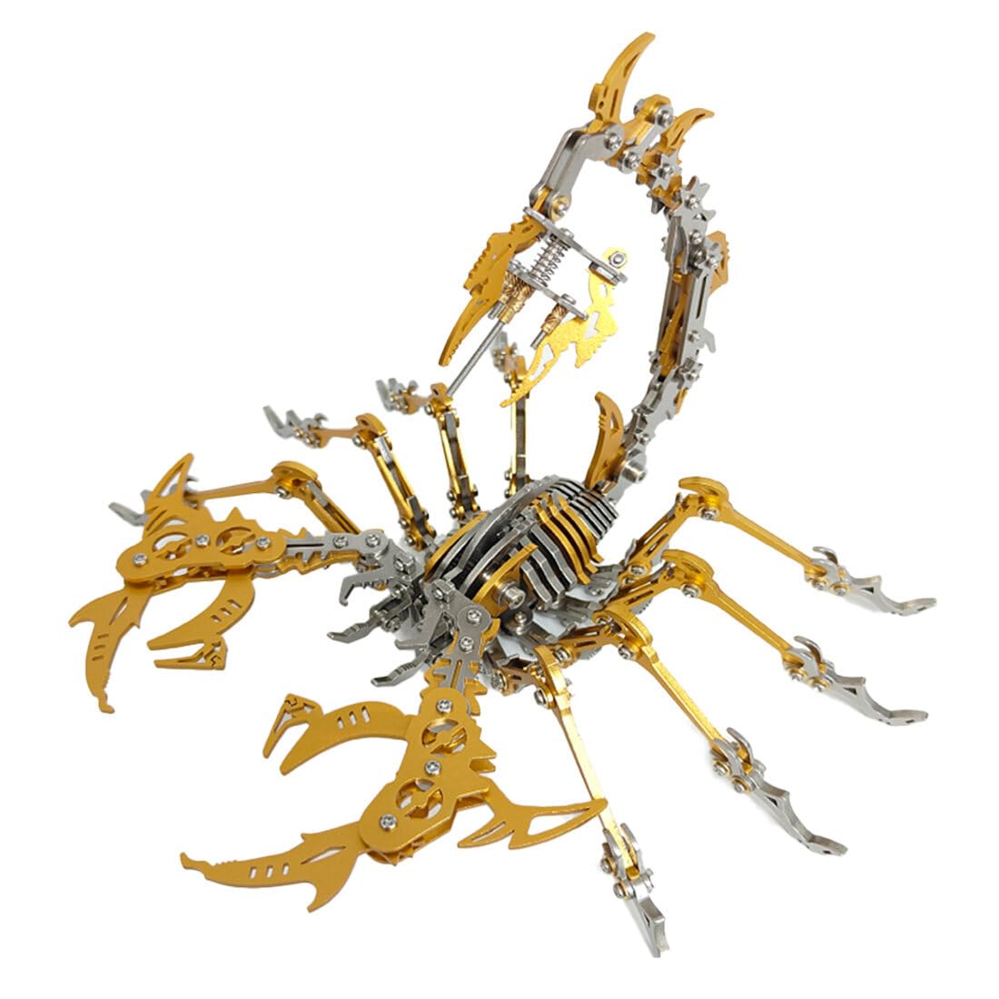 Brickddyin 3D Metal Puzzle, 430 Teile Mechanisches Scorpion King 3D Metall Puzzle Modellbausatz, Edelstahl Mechanische Insekten Tier Modell，DIY Ornament Geschenke für Erwachsene (Goldene)