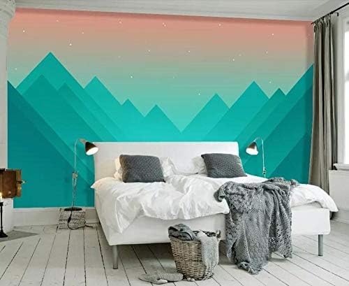 XLMING Geometrische Berge Sternenhimmel Bilder Küche Esszimmer Arbeitszimmer Wohnzimmer TV Hintergrund Wand 3D Tapete-430cm×300cm