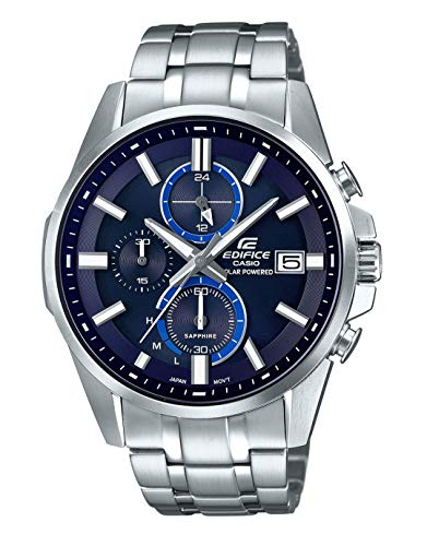 Casio Herren Chronograph Quarz Uhr mit Edelstahl Armband EFB-560SBD-2AVUER