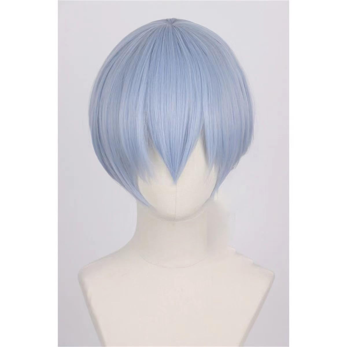 WCCNKK Anime Cosplay Perücke, Frieren at The Funeral Himmel Perücke, Blaue Kurze Haare, Mit Kostenloser Perückenkappe, Für Party Alltag Halloween Perücke Cosplay, Anime-Geschenk