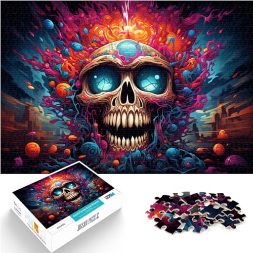 Puzzle Fantasy Art Totenkopf 1000 Teile für Erwachsene Schwieriges Holzpuzzle ganze Familie und dieses 1000-teilige (50 x 75 cm)