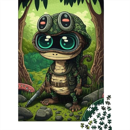 Waldfrosch-Holzpuzzle für Erwachsene, 500 Teile, für Erwachsene, schwierige Puzzles, Familienspiele, Weihnachts- und Geburtstagsgeschenke (Größe 52x38cm)