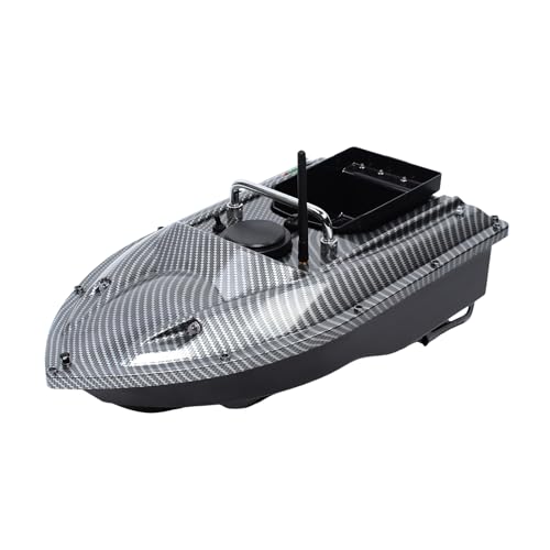 DJOAIUYF Fischköder-Boot 500m Futterboot Bausatz RC Fischköder Boot Köderboot Baitboat Nachtangeln 1,5 kg Auto Cruise Fernbedienung Angelköder-Boot 49 * 27 * 16cm, Schwarz