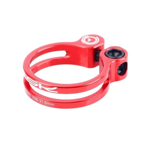 ZiYouao Sattelklemme 31,8mm 34.9mm Ultraleicht Fahrradsitz Postklemme 3 Farben Aluminiumlegierung Fahrrad Sattelstütze Klammern MTB Sitzklemmclip Sattelklemme(31.8mm red)