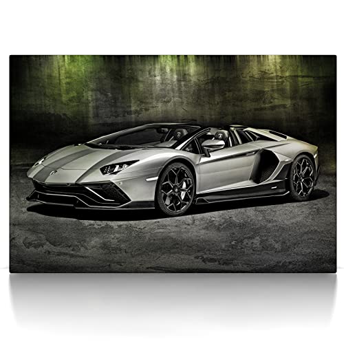 Aventador - Leinwandbild - Wandbild Auto Modern Supersportwagen für Lamborghini Aventador (60 x 40 cm, Leinwand auf Keilrahmen)