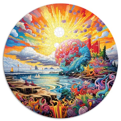 Puzzle Riviera, bunt, 1000 Teile, Puzzle für Erwachsene, 26,5 x 26,5 Zoll, Puzzle für Sommerliebhaber, einzigartige Heimdekoration und Geschenke