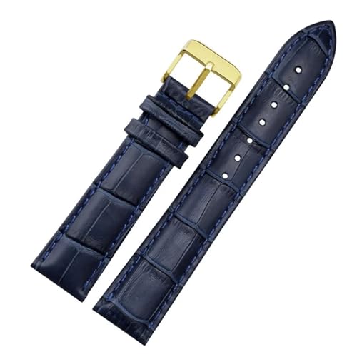 NEYENS Uhrenarmband aus echtem Leder, für Damen und Herren, für Citizen Rossini, 12, 14, 16, 18, 19, 20, 21, 22, 23 mm, Blau, 16 mm, Achat