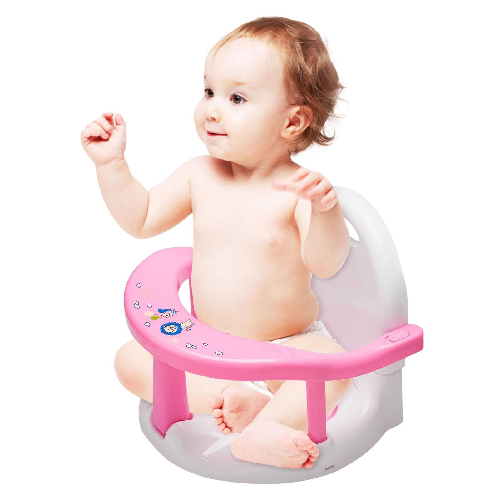 Baby-Badewannensitz – faltbarer, rutschfester Sit-Up-Badesitz für Babys, 32 x 29 x 32 cm, mit leistungsstarken Saugnäpfen, Baby-Badewannensitz, Badewannensitz für 6–18 Monate Kinder