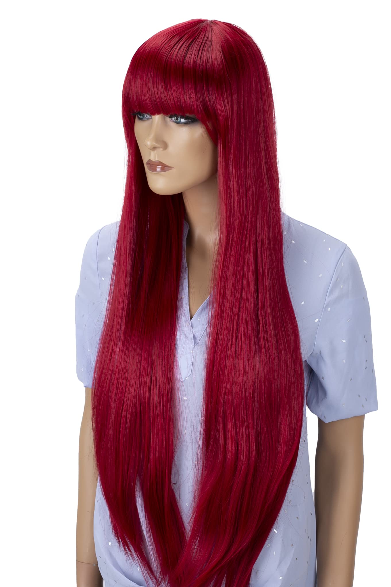 CAISHA 80cm Langhaar Perücke Fiona Fashion Wig Cosplay Glatt Rot FZ502e