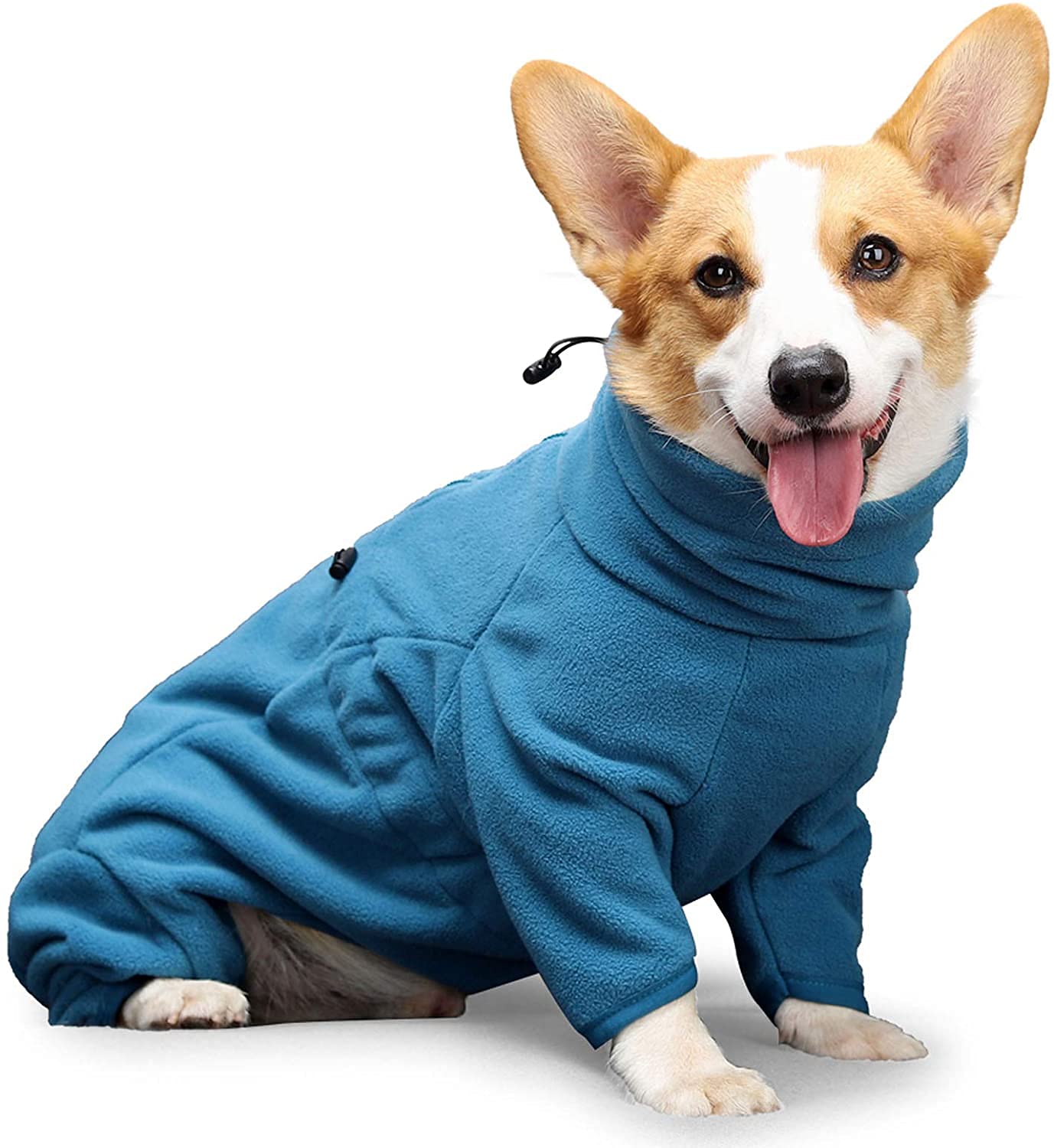 GYYJW Haustier Kleidung, Winter Hund Vierbeine Jumpsuit Mantel Anti-Haar Winddicht Hundemantel Kaltes Wetter Hundehemd für Kleine Mittlere Große Hunde (Mblau)