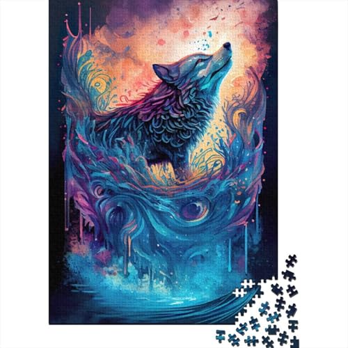 Magischer Wolf, Holzpuzzle für Erwachsene und Jugendliche von Art Jigsaw Puzzles für Erwachsene, 1000 Teile, Holzpuzzle für Erwachsene und Jugendliche, 75x50cm