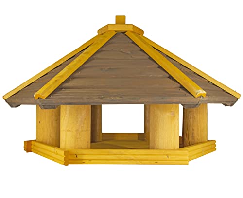 Vogelhaus zum Aufhängen - Vogelfutterhaus ohne Ständer - Futterhaus für Vögel - Vogelhäuser aus Holz - robuster Vogelhäuschen für Garten und Balkon - 43x60x54 cm