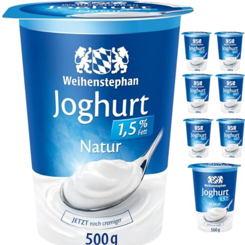 Weihenstephan Joghurt 1,5% 500 g x 8 Stück [Frischegarantie]