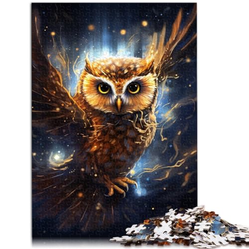 Puzzles Geschenke Spielzeug Galaxy Owl 1000 Teile Puzzle für Erwachsene Puzzles Holzpuzzle Schwierige Schwere Puzzles für Frauen Männer 1000 Stück (50x75cm)