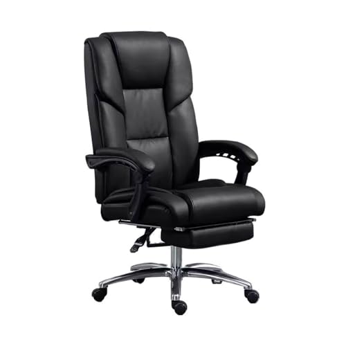 Zhaoj24-05 Bürostuhl Ergonomischer Home-Studienstuhl mit hoher Rückenlehne, moderner Luxus-Drehstuhl, hochklappbarer Chefsessel, ergonomischer Sessel Schreibtischstuhl(Schwarz)