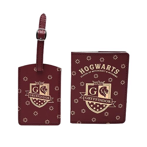 Warner Bros Harry Potter Alumni Passport Holder & Luggage Tag - Gryffindor Sammlerfigur Erwachsene & Kinder, burgunderfarben