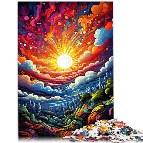 Puzzle für farbenfrohe psychedelische Landschaften, Puzzle 1000 Teile für Erwachsene, Holzpuzzle, anspruchsvolles Spiel, Geschenke, 1000 Teile (50 x 75 cm)